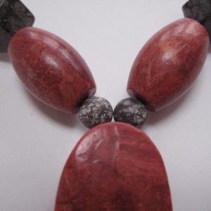 Edelsteinkette aus Koralle und Achat – Bild 5